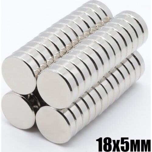 50pcs 18x5 mm Bulk Small Round NdFeB Neodymium Disc Magnets Dia18mmx5mm N35 Super Powerful Strong Rare Earth Magnet 18*5 mm