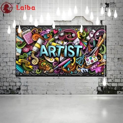 5d photo Round Diamond Painting Abstract cartoon graffiti art Full Drill Square Mosaic Home Decor Handmade Embroidery Gift