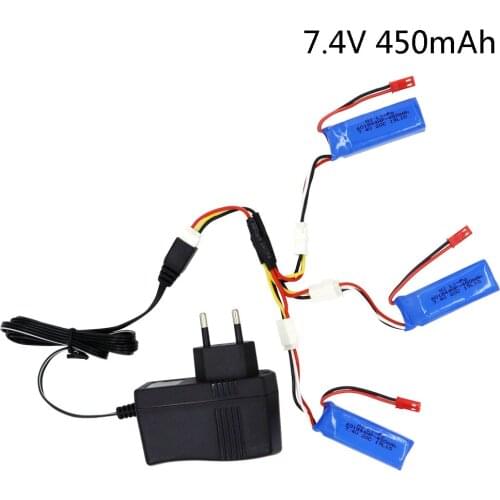 7.4V 450mAh Lipo Battery and Charger cable sets for WLtoys K969 K979 K989 K999 P929 P939 RC Cars Parts 7.4v 2s Battery Toys Cars