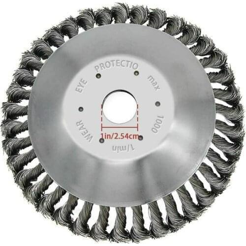 8 Inch Steel Wire Trimmer Head with 2 Packs Different Adapter Kit Garden Grass Weed Brush Rust Removal