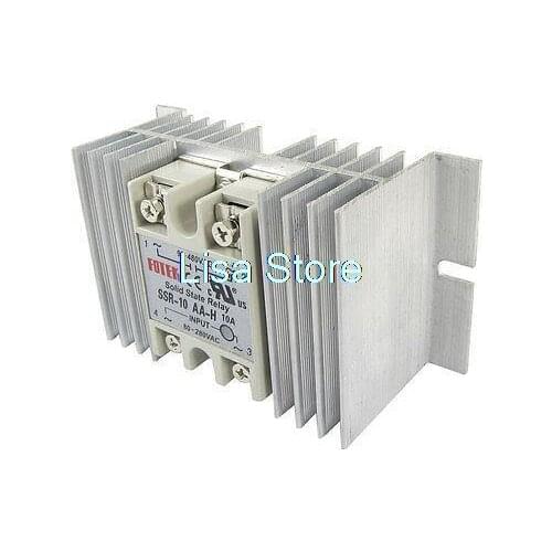 AC to AC Solid State Relay SSR-10AA 10A 80-280V 90-480V + Aluminium Heat Sink