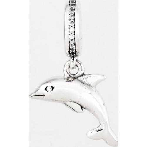 Free Shipping Authentic 925 Sterling Silver Fish Dolphin Charm Fit Original Bracelet For Women DIY Jewelry S925 Beads