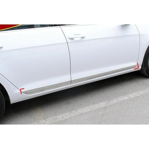 For VM Golf MK7 7.5 2013-2019 Steel GLossy Door Body Bottom Sill Cover Trim 4pcs