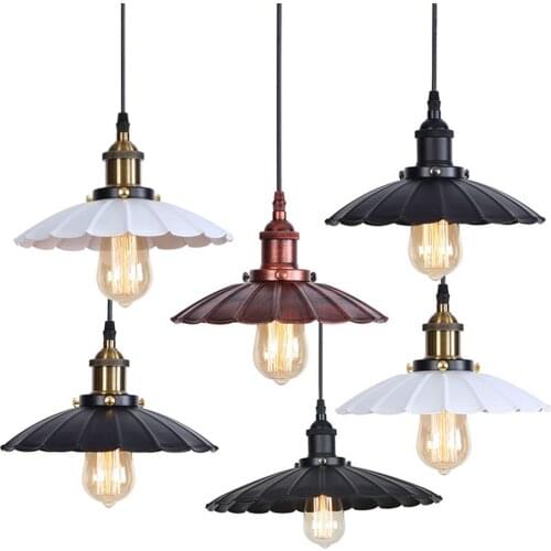 E27 American Industrial Pendant Light Vintage Retro Loft Pendant Lamp Nordic Hanging Lighting Fixture Indoor Home Kitchen Decor