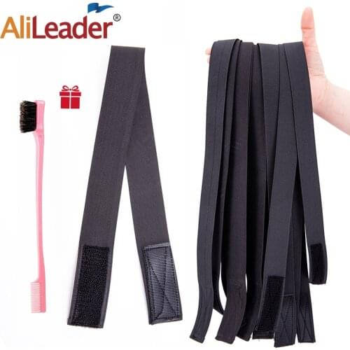 Elastic Bands For Wig Edges Slayer Elastic Band Adjustable Velcros Edge Laying Scarf Edge Wraps For Hair Frontals Wig Headband