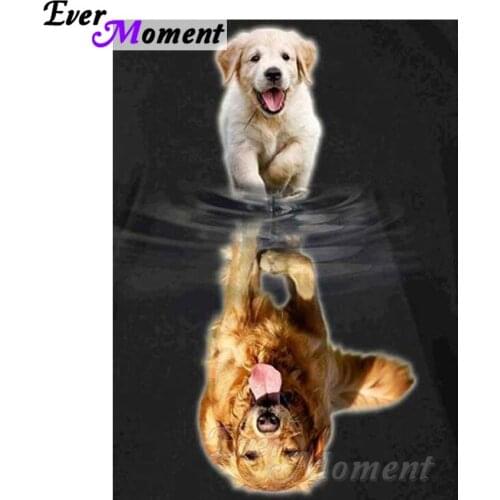 Ever Moment Diamond Painting Dog Animal Cross Stitch Full Square Rhinestones Diamond Embroidery Mosaic Handmade Home ASF1284