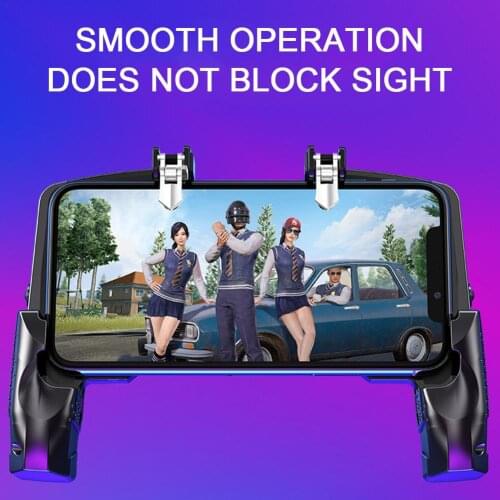 K21 PUGB Helper Four Finger Linkage Game Handle Fast Shooting Button Controller For PUBG Game Trigger Joystick Gamepad