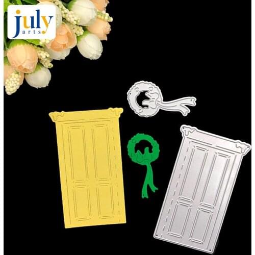 Julyarts Door Bowknot Garland Metal Cutting Dies Scrapbooking Craft Die Cuts Stamp Embossing Paper Card Stencil 127*62mm
