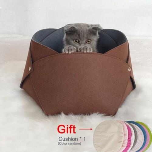 DIY Pet Dog Cat Bed Cute Cozy Cat Mat Beds Double-sided Felt Durable Portable Warm Bed House For Kennel Small Dogs Cats Supplies