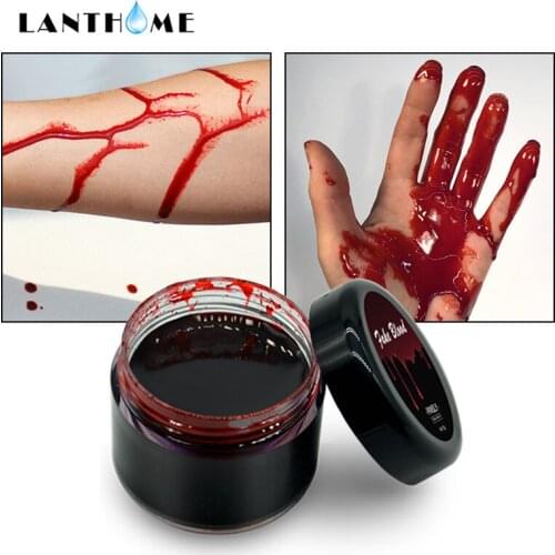 LANTHOME Halloween Fake Blood Gel Wounds Scars Bruises Fake Blood Makeup Body Face Paint Simulation Of Human Vampire Cosplay