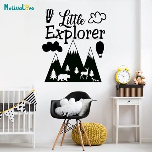 Little Explorer Sticker Adventure Mountains Kids Room Woodland Nursery Decals Decoration Wallpaper BA487