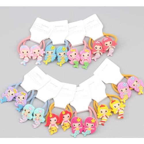 ChildrenS Sweet Hair Accessories,Mermaid Princess Crown Hair Rope,Fashion Trendy Korean Headwear,Elastic Hair Bands Bow