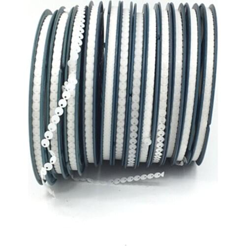 12pcs New fashion garment accessories Side hole sequins spangle 7mm flat glitter with length 95meters per reel sequin reel