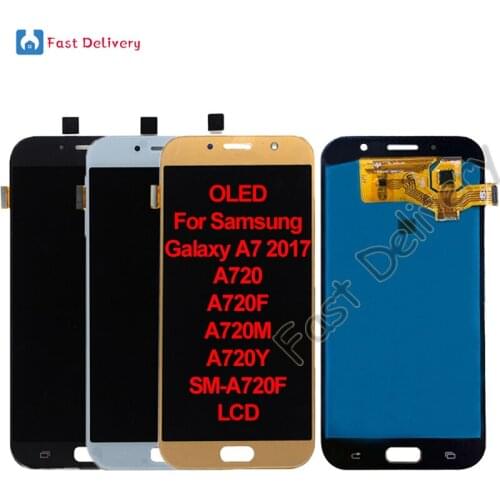 OELD For Samsung Galaxy A7 2017 A720 A720F A720M A720Y LCD Display Touch Screen Digitizer Assembly For SM-A720F lcd Replacement
