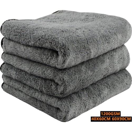 1PCS 1200GSM 40x60cm 60x90cm Microfiber Towel Car Detailing Cleaning Drying Cloth Thick Car Washing Rag for Car Kitchen Office