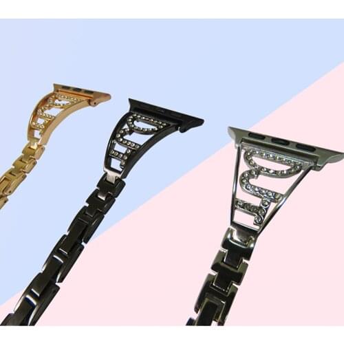 Apple strap wearer Apple watch series stainless steel band series Se / 6 / 5 / 4 / 3 / 2 / 1djt diamond embedded watch strap