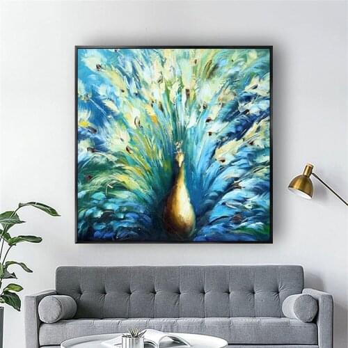 Hand Painted Birds Canvas Oil Paintings Chinese Style PEACOCK Wall Art Picture For Living Room Study Aisle Home Decor healthy