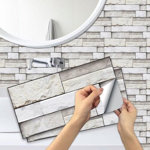 Self-Adhesive Vinyl Flooring Tiles Waterproof Peel and Stick Tile Wall Stickers Home Decor Color Stone Wood Grain Texture Mural