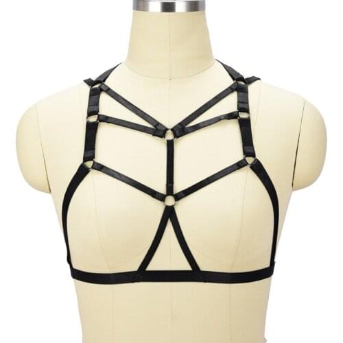 JLX.HARNESS Sexy Cage Bra Corset Bondage Bralette 90s girl Lingerie Gothic Body Cage Bondage Harness Belt Halloween gift