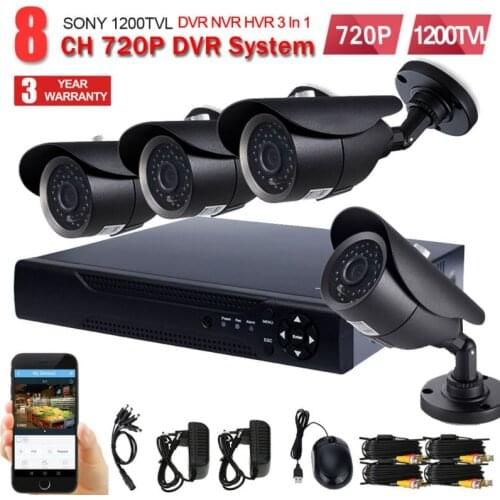 8CH CCTV System 960P AHD 4PCS 1200TVL IR Weatherproof Outdoor CCTV Camera 720P 8Channel Home Security System Surveillance Kits