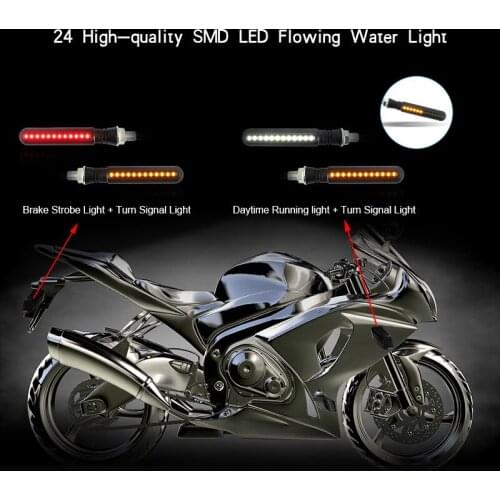 Motorcycle Led Turn Signals Directional Indicators Flashing Rear Tail Brake Flasher Light Stop Signal Light Motorcycle Tail Lamp