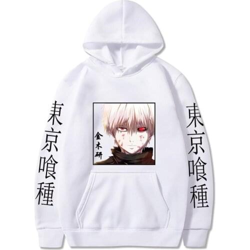 Anime Tokyo Ghoul Kaneki Ken Printed Hoodie Hip Hop Streetwear Men Women Pullover Sweatshirt Autumn Winter Long Sleeves Male Top