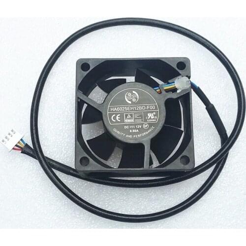 60mm 6cm PWM CPU Cooling Fan 4P,HA6025EH12BD 60X60X25mm Dual Ball Bearing 12V 0.60A High Speed CFM Air Flow Cooler