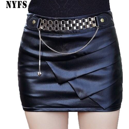 Dropshipping!2020 Spring Autumn women Fashion all-match Slim PU leather skirt Hip faldas S-XL Size