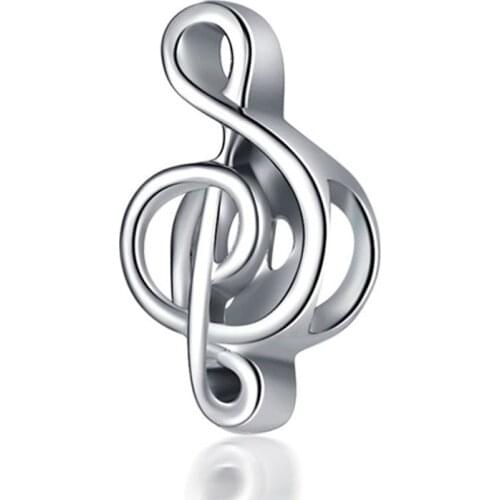 1Pcs New Cute Musical Note Pendant DIY Beads Suitable for Original Pandora Charm Bracelet Ladies Jewelry Making Gifts