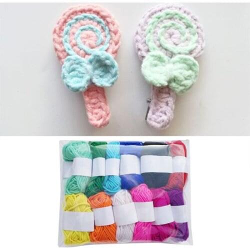 12 Assorted Colors Children DIY Knitting Wool Yarn Crochet Acrylic Fiber Line F3MD
