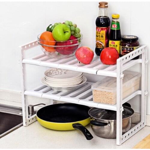 2-Tier Shelf Rack Kitchen Shelf Spice Organizer Kitchen Storage Rack Bathroom Organizer Shelf Book Shoes Shelve