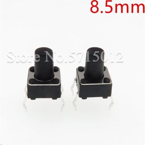 200pcs/lot 6*6*8.5mm 4Pin Tactile Tact switch Push Button Micro Switch Plug-in Reset touch switches for Induction cooker