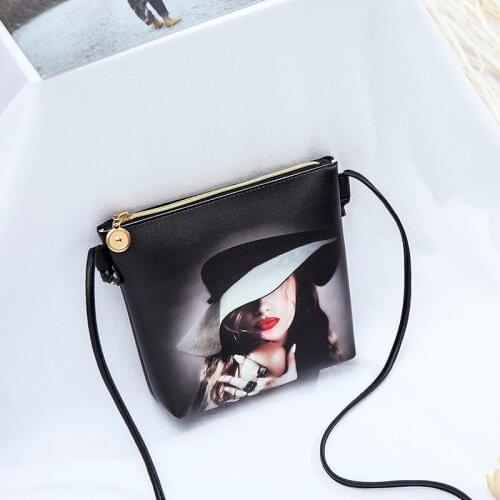 2020 Fashion Shoulder Messenger Small Bag Trend Personality Printed Small Square Bag PU Ladies Bag