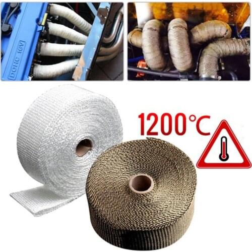 5mx50mm Exhaust Heat Wrap Roll for Motorcycle Fiberglass Heat Shield Tape Exhaust Manifold Heat Wrap 6 Optional Color