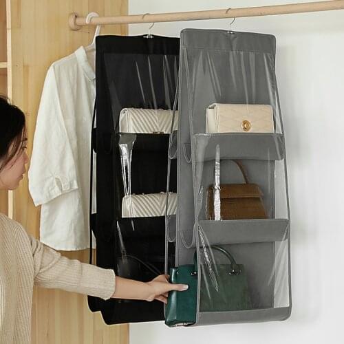 6 handbag storage hanging bag wardrobe transparent storage bag sundries shoe storage bag luggage accessories storage bag