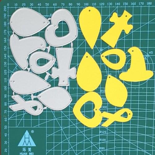 6 Styles Dangle Earrings Metal Cutting Dies For Stamps Scrapbooking Stencils DIY Paper Album Card Decor Embossing 2021 New Trend