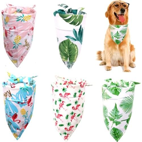 Summer Pet Cat Dog Bandana Collar Adjustable Neckerchief Triangle Neck Scarf Tropical Fruit Pattern Saliva Towel Pet supplies