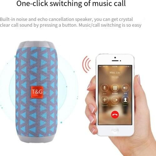 T&G 117 Wireless Bass Column Waterproof Bluetooth-compatible Speaker Outdoor USB Speakers Support TF Card Subwoofer Loudspeaker