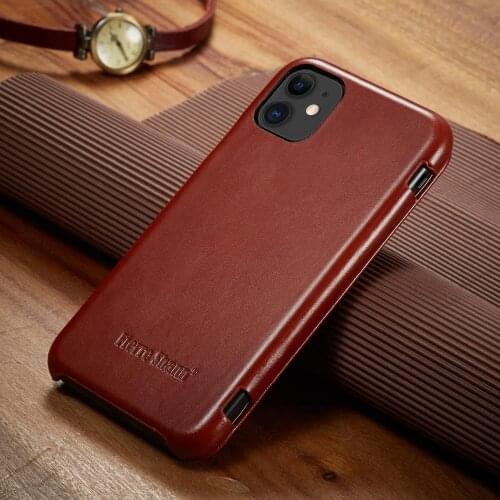 Luxury Ultrathin Flip Genuine Leather Phone Cover For iPhone 11 Pro Max XS Max XR X Full Grain Leather Business Bag Pouch Case