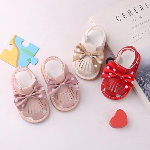 Baby Sandals New Baby Girls Bow Knot Sandals Cartoon Bow Cute Hollow Out Soft Crib Kids Summer Sandals Toddler First Walkers