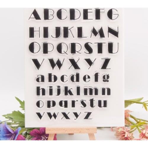 Diy Vintage Alphabet Letter Transparent Silicone Rubber Standard Stamp for Scrapbooking Clear Stamps Card Making Stamps