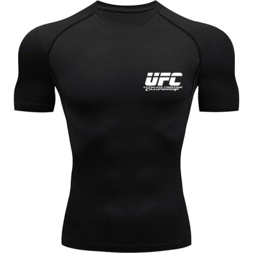 Running Shirt Men Compression Tights Fitness Top MMA Rashgard T Shirt Herren Gym Fitness Runing Joggers Boxing Sports Trained