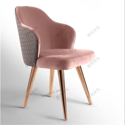 Customized Light Luxury Dining Chair Nordic Simple Metal Stainless Steel Dining Chair Designer Chair Hotel Home Single Chair Ame