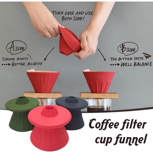 Coffee Silicone Dripper Kit Reusable Hand-made Coffee Filter Funnel Soft Reversible Coffee Filter Cup Easy to Clean SP99
