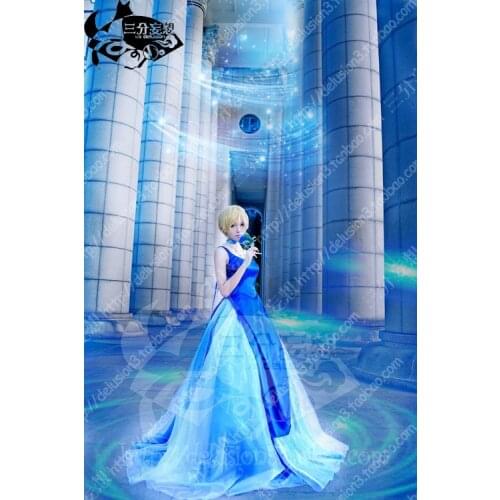 Sailor Uranus Tenoh Haruka blue Dress Cosplay Costume Wedding dress for party/women 11
