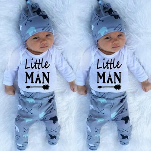Boy Suits Newborn Baby Boys Jumpsuit Playsuit Romper Bodysuit+Pants Outfit Clothes