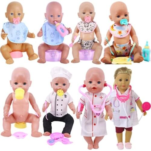 Doll Blanket Tableware Mouth Towel Fit 18 Inch American&43 Cm Baby New Born Doll Reborn Our Generation Christmas Girl`s Toy Gift