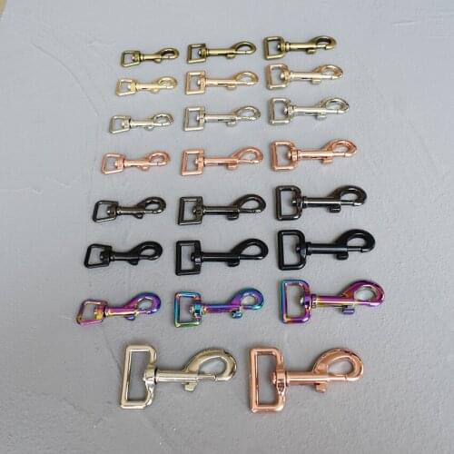 100 Pcs 15mm/20mm/25mm/30mm Metal Buckles Lobster Clasp leash Carabiner Snap Hook Key Chain Bag Part DIY Hardware Accessories