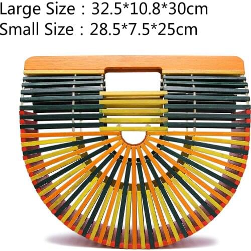 2020 New Simple Straw Handbag for Girls Summer Beach Travel Hand Bag Hand Woven Rattan Handbags Round Handle Bags Wicker bag