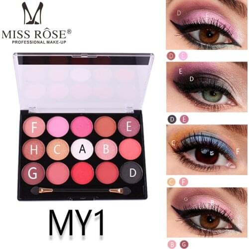 15 Colors Eye Shadow Palette Makeup Lasting Eyeshadow Matte Pigment Glitter Eyeshadow Set Waterproof Palette Beauty Makup Tools